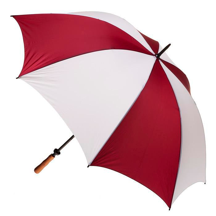 Burgundy & White Albatross Windproof Manual Golf With Wood Handle