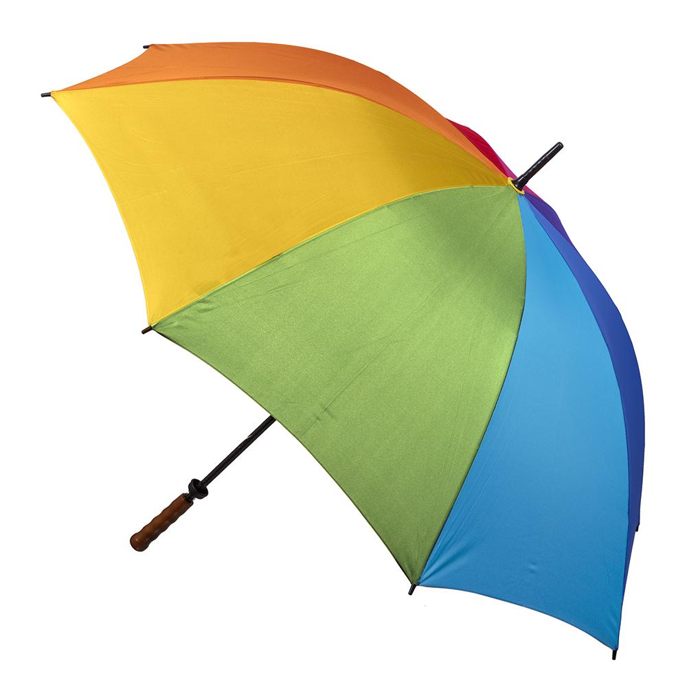 UPF50+ Cover in 8 Rainbow Colours Manual Golf with wood handle