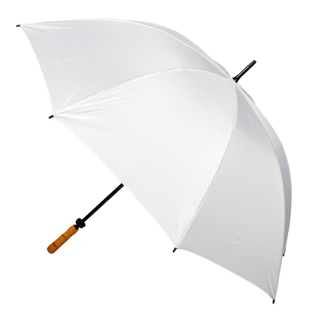 UPF50+ White Albatross Windproof Manual Golf With Wood Handle