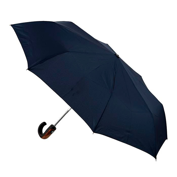 UPF50+ Ink Navy Auto Open & Close with Wood trim handle