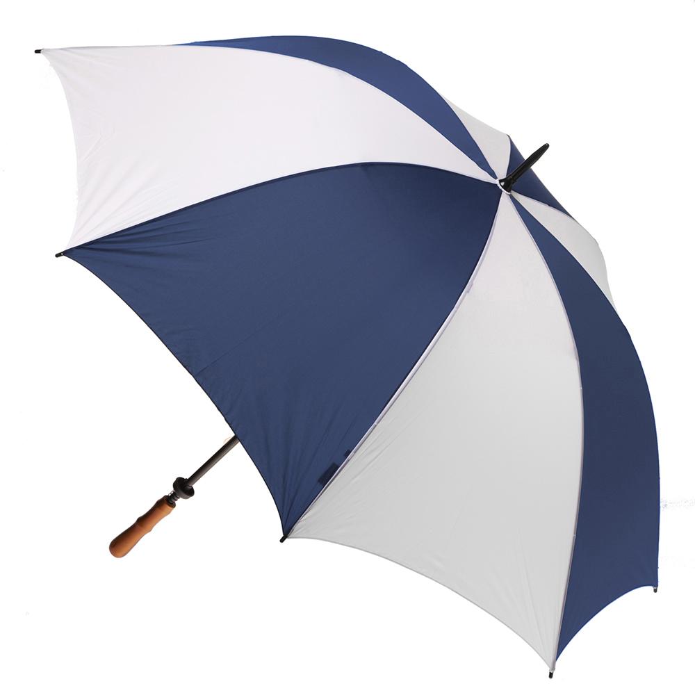 Navy & White Albatross Windproof Manual Golf With Wood Handle