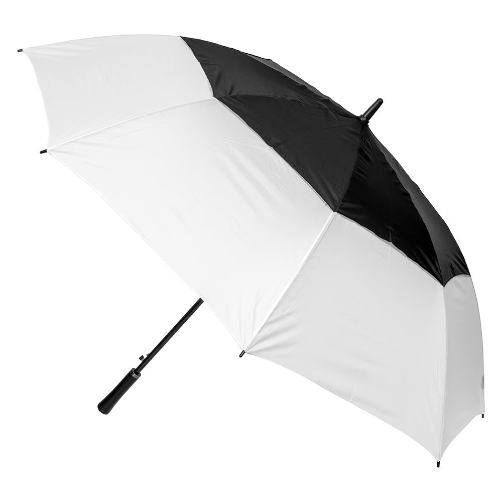 UPF50+ Black/White Ultimate Large Windproof Vented Auto Open Golf