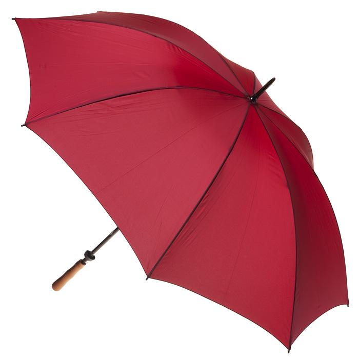 UPF50+ Burgundy Red Albatross Windproof Manual Golf With Wood Handle