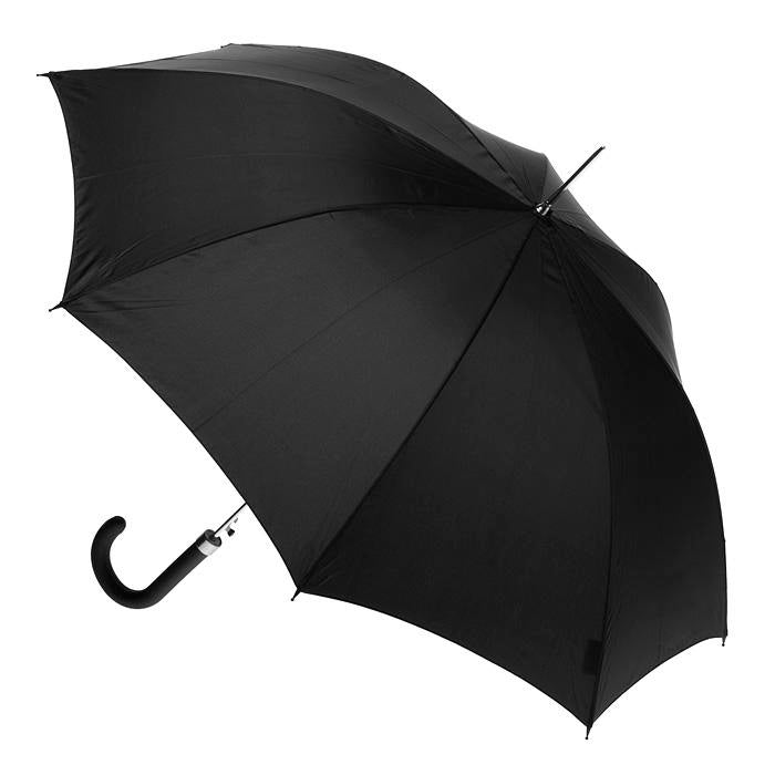 UPF50+ Black Auto Open Walking with Leatherette Handle