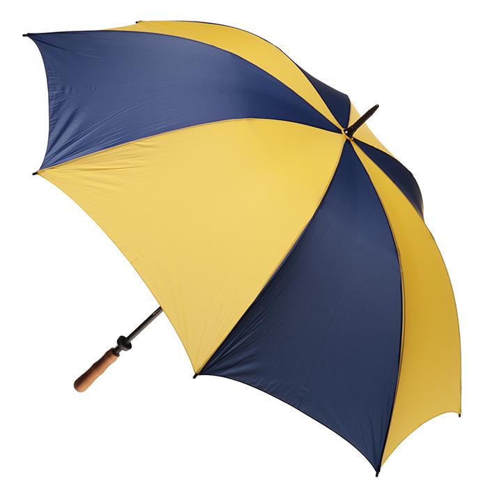 Navy & Yellow Albatross Windproof Manual Golf With Wood Handle